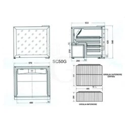 Minibar Refrigerato Statica Bibite 68 LT +2°C/+8°C -Vendite GATRODOMUS armadietto refrigerato snack cap68lt 2