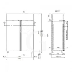 Armadio Refrigerato Ventilato 2 Porte 0°C/+10°C 1200 LT Classe Energetica Classe A 13 Armadio Refrigerato Ventilato 2 Porte 0°C/+10°C 1200 LT Classe Energetica Classe A -Vendite GATRODOMUS armadio refrigerato 1200 lt temp 010 2 porte 5