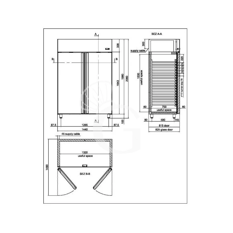 Armadio Refrigerato Ventilato 2 Porte 0°C/+10°C 1400 LT Classe Energetica B 8 Armadio Refrigerato Ventilato 2 Porte 0°C/+10°C 1400 LT Classe Energetica B - immagine 6
