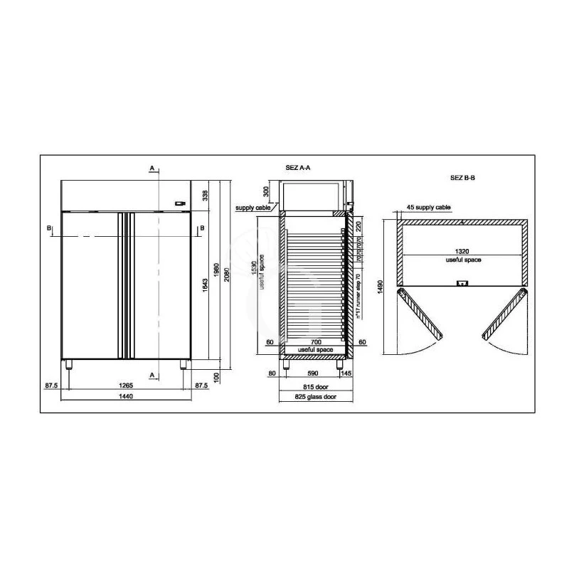 Armadio Refrigerato Ventilato 2 Porte -2°C/+10°C 1400 LT Classe Energetica B 11 Armadio Refrigerato Ventilato 2 Porte -2°C/+10°C 1400 LT Classe Energetica B - immagine 9