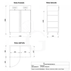 Armadio Refrigerato Ventilato Doppia Temperatura 2 Porte -2°/+8°C E -18°/-22°C 475 + 475 LT -Vendite GATRODOMUS armadio refrigerato doppia temperatura 1200 lt 1 8