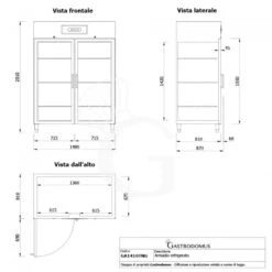 Armadio Refrigerato Ventilato 2 Porte Vetro -2°C/+8°C 1333 LT -Vendite GATRODOMUS armadio refrigerato gn 21 1400 lt tn porta vetro 4