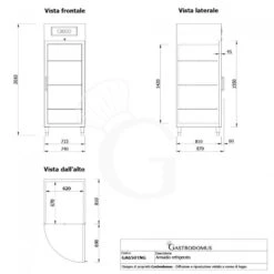 Armadio Refrigerato Ventilato Porta In Vetro - 2°C/ +8°C 650 LT Tropicalizzato -Vendite GATRODOMUS armadio refrigerato gn 21 700 lt tn porta vetro 6