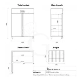 Armadio Refrigerato Ventilato 2 Porte -2°C/+8°C 1333 LT Classe Energetica D -Vendite GATRODOMUS armadio refrigerato tn temperatura 2c8c capacita 1333 lt 7