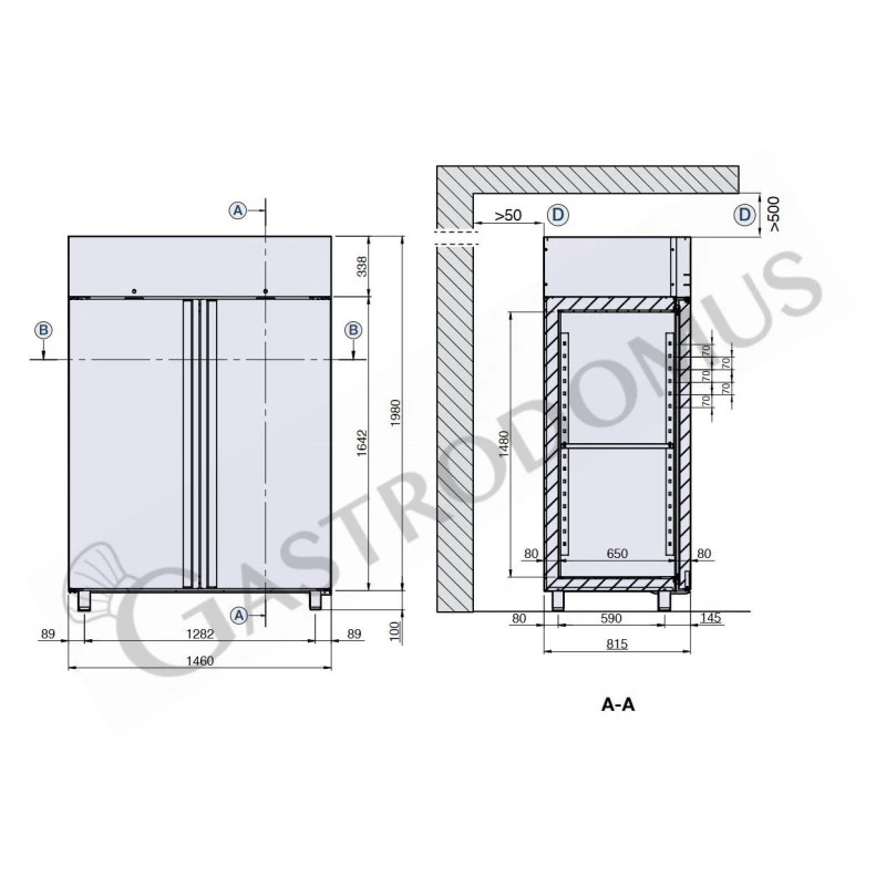Armadio Refrigerato Ventilato, 2 Porte Vetro -2°C/+10 °C 1400 LT 10 Armadio Refrigerato Ventilato, 2 Porte Vetro -2°C/+10 °C 1400 LT - immagine 8