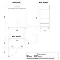 Armadio Congelatore Ventilato 2 Porte -18/-22°C 1333 LT Full Optional Classe Energetica D -Vendite GATRODOMUS armadio refrigerato ventilato plus temperatura 18 22c 1333 lt full optional classe d 7