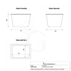 Bacinella In Acciaio Inox GN1/6 L 176 Mm X P 162 Mm X H 100 Mm 11 Bacinella In Acciaio Inox GN1/6 L 176 Mm X P 162 Mm X H 100 Mm -Vendite GATRODOMUS bacinella in acciaio inox gn 16 h 100 mm 4