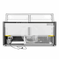 Banco Espositivo Gastronomia Ventilato, Vetro Curvo, Ripiano Intermedio, 0°/+5°C, Lunghezza 2580 Mm Full Optional -Vendite GATRODOMUS banco espositivo gastronomia ventilato vetro curvo ripiano intermedio 05c lunghezza 2580 mm full optional 1