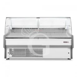 Banco Espositivo Gastronomia Ventilato, Vetro Curvo, Ripiano Intermedio, 0°/+5°C, Lunghezza 2580 Mm Full Optional