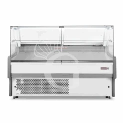 Banco Espositivo Gastronomia Ventilato, Vetro Dritto, Ripiano Intermedio, 0°/+5°C, Lunghezza 1955 Mm Full Optional