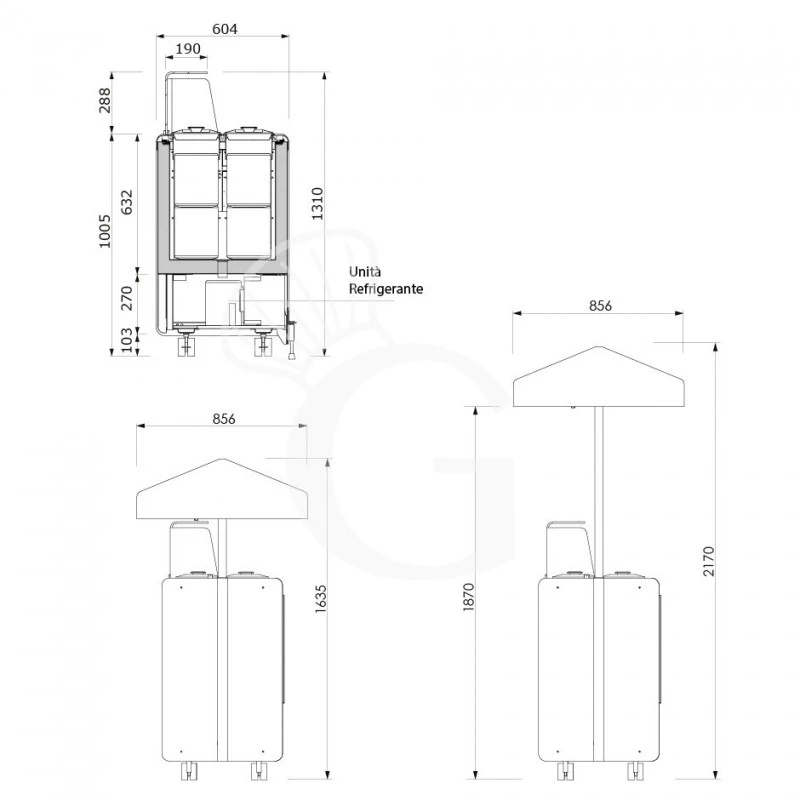 Banco Gelato Ventilato Su Ruote Joy 6 Pozzetti Con Riserva E Cappottina Telescopica Blu, L 866 X P 856 X H 2170 Mm 6 Banco Gelato Ventilato Su Ruote Joy 6 Pozzetti Con Riserva E Cappottina Telescopica Blu, L 866 X P 856 X H 2170 Mm - immagine 4