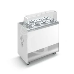 Banco Gelato Ventilato Su Ruote Joy 8 Pozzetti Con Riserva, L 1076 X P 604 X H 1005 Mm