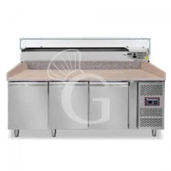 Banco Pizza 600x400 3 Porte Vetrina 10 Bacinelle GN1/4 580 LT