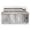 Banco Pizza 600x400 2 Porte 7 Cassetti Vetrina 10 Bacinelle GN1/4 390 LT