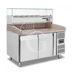 Banco Pizza 600x400 2 Porte Vetrina 7 Bacinelle GN1/4 390 LT -Vendite GATRODOMUS banco pizza 60x40 2 porte vetrina 7 bacinelle gn14 e piano in granito 3