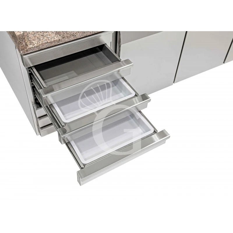 Banco Pizza In Granito 600x400 2 Porte 7 Cassetti 390 LT 11 Banco Pizza In Granito 600x400 2 Porte 7 Cassetti 390 LT - immagine 9