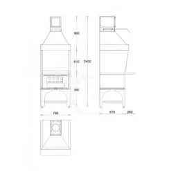 Barbecue Modulare Singolo Alimentato A Carbone Vegetale Lunghezza 790 Mm -Vendite GATRODOMUS barbecue modulare singolo alimentato a carbone vegetale lunghezza 790 mm 2