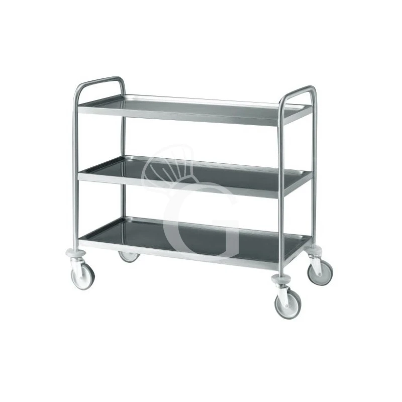 Carrello In Acciaio Inox AISI304 Con 3 Ripiani Di Dimensioni 1000X500mm, Portata 180 Kg 3 Carrello In Acciaio Inox AISI304 Con 3 Ripiani Di Dimensioni 1000X500mm, Portata 180 Kg