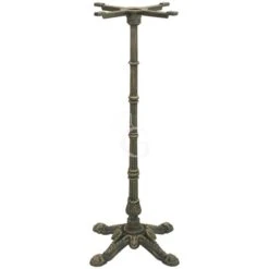 Base Decorata In Ghisa Verniciata Effetto Bronzo 4 Gambe, Altezza 108 Cm