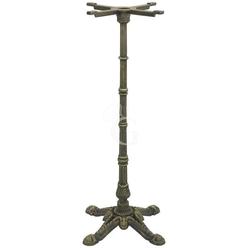 Base Decorata In Ghisa Verniciata Effetto Bronzo 4 Gambe, Altezza 108 Cm 3 Base Decorata In Ghisa Verniciata Effetto Bronzo 4 Gambe, Altezza 108 Cm