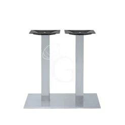 Base Doppia In Acciaio Inox Satinato, Piedini Regolabili Altezza 73 Cm