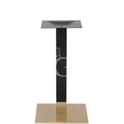 Base In Acciaio Inox, Tubo Nero, Base Ottone Satinato, Piedini Regolabili- Altezza 720 Mm