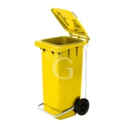 Bidone In Polietilene Per La Raccolta Differenziata Con Kit Pedale E Anello Fermasacco 120 LT