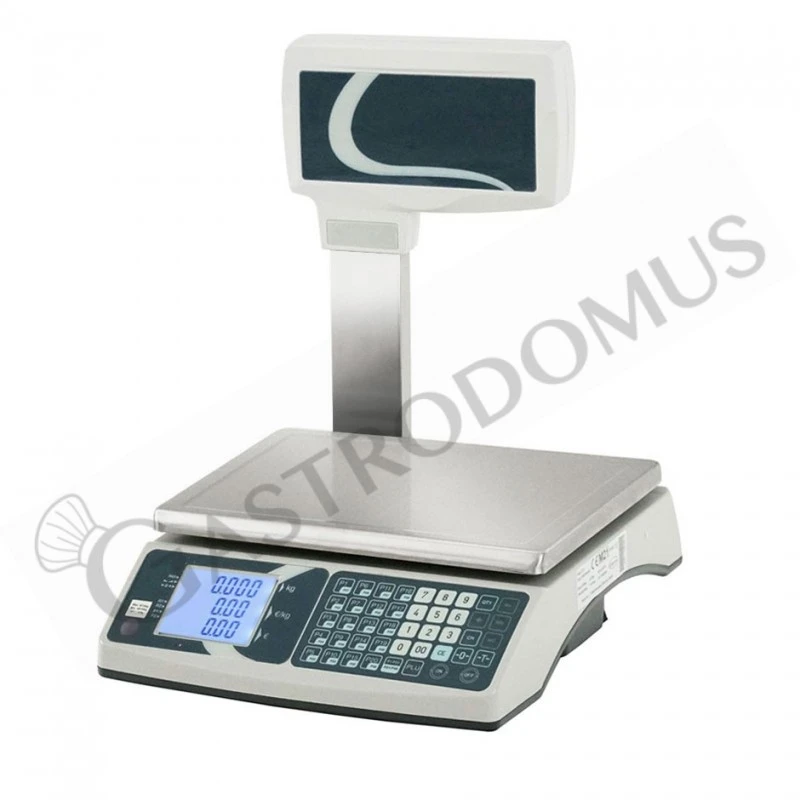 Bilancia Commerciale Con Visore A Colonna Portata 15 Kg Precisione 2/5 G L 330 Mm X P 345 Mm X H 530 Mm 4 Bilancia Commerciale Con Visore A Colonna Portata 15 Kg Precisione 2/5 G L 330 Mm X P 345 Mm X H 530 Mm - immagine 2