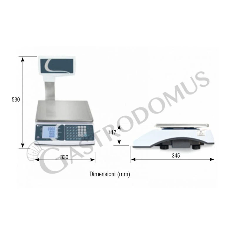 Bilancia Commerciale Con Visore A Colonna Portata 15 Kg Precisione 2/5 G L 330 Mm X P 345 Mm X H 530 Mm 7 Bilancia Commerciale Con Visore A Colonna Portata 15 Kg Precisione 2/5 G L 330 Mm X P 345 Mm X H 530 Mm - immagine 5