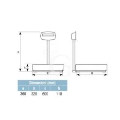 Bilancia Monocella Completa Portata 60 Kg Precisione 5 G L 360 Mm X P 320 Mm X H 600 Mm -Vendite GATRODOMUS bilancia monocella completa con portata 60 kg e precisione 5 g 5