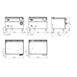 Brasiera A Gas Ribaltamento Manuale Capacità 120 LT L 1200 Mm X P 900 Mm X H 870 Mm -Vendite GATRODOMUS brasiera a gas capacita 112l 1