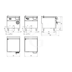 Brasiera Elettrica Ribaltamento Manuale Capacità 80 LT L 800 Mm X P 900 Mm X H 870 Mm -Vendite GATRODOMUS brasiera elettrica capacita 70l 1
