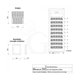 Cantina Vino Professionale 4 Lati Vetro Ventilata, 9 Ripiani, 81 Bottiglie, Temp +5°C/+18°C -Vendite GATRODOMUS cantina vino professionale 4 lati vetro ventilata 9 ripiani 81 bottiglie temp 5c18c 11