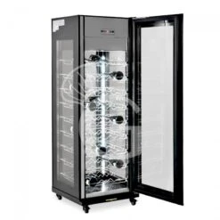 Cantina Vino Professionale 4 Lati, Vetro, Ventilata, Porta A Vetro, 9 Ripiani, 81 Bottiglie, Temp +5°C/+18°C -Vendite GATRODOMUS cantina vino professionale 4 lati vetro ventilata porta a vetro 9 ripiani 81 bottiglie temp 5c18c 1