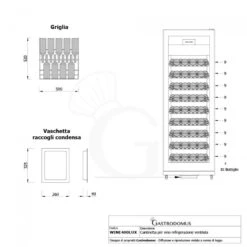 Cantina Vino Professionale 4 Lati, Vetro, Ventilata, Porta A Vetro, 9 Ripiani, 81 Bottiglie, Temp +5°C/+18°C -Vendite GATRODOMUS cantina vino professionale 4 lati vetro ventilata porta a vetro 9 ripiani 81 bottiglie temp 5c18c 10