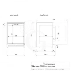 Cantina Vino Ventilata 150 LT 4 Ripiani 36 Bottiglie +5°C/+22°C -Vendite GATRODOMUS cantina vino ventilata 150 lt 4 ripiani 36 bottiglie 5c22c 8