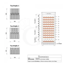 Cantina Vino Ventilata 280 LT 11 Ripiani 121 Bottiglie +5°C/+22°C -Vendite GATRODOMUS cantina vino ventilata 280 lt 11 ripiani 121 bottiglie 5c22c 9