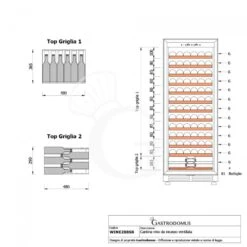 Cantina Vino Ventilata 288 LT 13 Ripiani Capacità 81 Bottiglie +5°C/+12°C -Vendite GATRODOMUS cantina vino ventilata 288 lt 13 ripiani capacita 81 bottiglie 5c12c 10