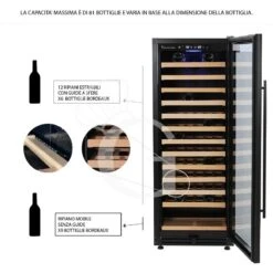 Cantina Vino Ventilata 288 LT 13 Ripiani Capacità 81 Bottiglie +5°C/+12°C -Vendite GATRODOMUS cantina vino ventilata 288 lt 13 ripiani capacita 81 bottiglie 5c12c 11