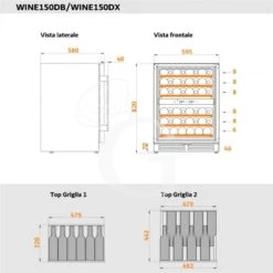 Cantina Vino Ventilata Doppia Temperatura 150 LT 6 Ripiani 46 Bottiglie +5°C/+12°C - +12°C/+22°C -Vendite GATRODOMUS cantina vino ventilata doppia temperatura 150 lt 6 ripiani 46 bottiglie 5c12c 12c22c 7