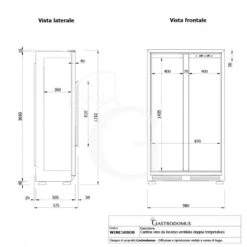 Cantina Vino Ventilata Doppia Temperatura 480 LT 18 Ripiani 154 Bottiglie +5°C/+22°C -Vendite GATRODOMUS cantina vino ventilata doppia temperatura 480 lt 18 ripiani 154 bottiglie 5c22c 8