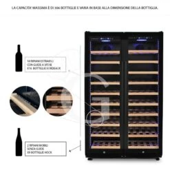 Cantina Vino Ventilata Doppia Temperatura 800 LT 20 Ripiani 306 Bottiglie +5°C/+22°C 23 Cantina Vino Ventilata Doppia Temperatura 800 LT 20 Ripiani 306 Bottiglie +5°C/+22°C -Vendite GATRODOMUS cantina vino ventilata doppia temperatura 800 lt 20 ripiani 306 bottiglie 5c22c 10