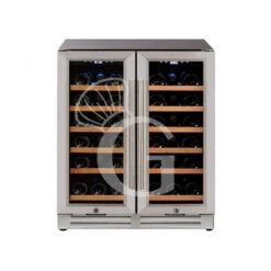 Cantina Vino Ventilata Doppia Temperatura Porta Inox 120 LT 12 Ripiani 36 Bottiglie +5°C/+22°C