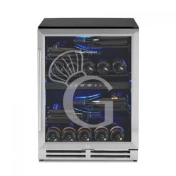 Cantina Vino Ventilata Doppia Temperatura Porta Inox 150 LT 4 Ripiani 34 Bottiglie +5°C/+12°C - +12°C/+22°C