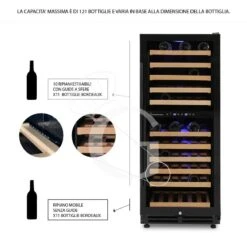 Cantina Vino Ventilata Doppia Temperatura Porta Inox 280 LT 11 Ripiani 121 Bottiglie +5°C/+22°C 23 Cantina Vino Ventilata Doppia Temperatura Porta Inox 280 LT 11 Ripiani 121 Bottiglie +5°C/+22°C -Vendite GATRODOMUS cantina vino ventilata doppia temperatura porta inox 280 lt 11 ripiani 121 bottiglie 5c22c 10