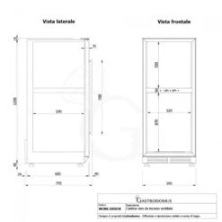 Cantina Vino Ventilata Doppia Temperatura Porta Inox 280 LT 11 Ripiani 121 Bottiglie +5°C/+22°C 21 Cantina Vino Ventilata Doppia Temperatura Porta Inox 280 LT 11 Ripiani 121 Bottiglie +5°C/+22°C -Vendite GATRODOMUS cantina vino ventilata doppia temperatura porta inox 280 lt 11 ripiani 121 bottiglie 5c22c 8