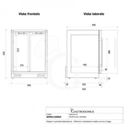 Cantina Vino Ventilata Doppia Temperatura Porte Inox 120 LT 12 Ripiani 34 Bottiglie +5°C/+12°C - +12°C/+22°C -Vendite GATRODOMUS cantina vino ventilata doppia temperatura porte inox 120 lt 12 ripiani 34 bottiglie 5c12c 12c22c 9