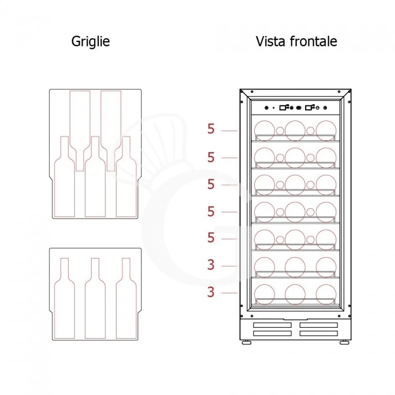 Cantina Vino Ventilata Porta Inox 100 LT 7 Ripiani 31 Bottiglie +5°C/+22°C 14 Cantina Vino Ventilata Porta Inox 100 LT 7 Ripiani 31 Bottiglie +5°C/+22°C - immagine 12