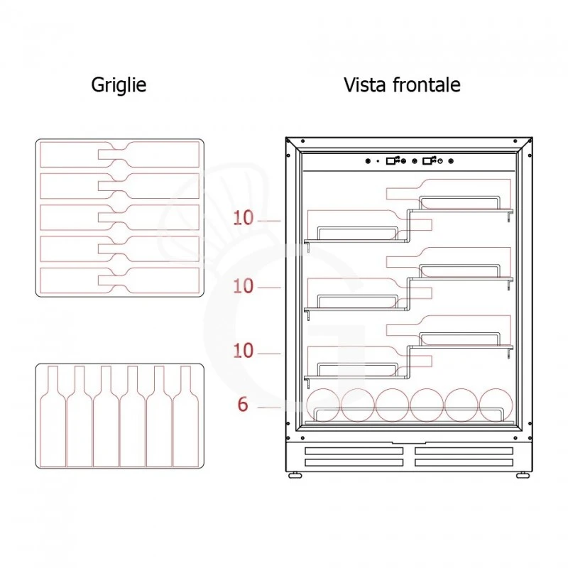 Cantina Vino Ventilata Porta Inox 150 LT 4 Ripiani 36 Bottiglie +5°C/+22°C 13 Cantina Vino Ventilata Porta Inox 150 LT 4 Ripiani 36 Bottiglie +5°C/+22°C - immagine 11