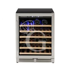 Cantina Vino Ventilata Porta Inox 150 LT 6 Ripiani Capacità 46 Bottiglie +5°C/+22°C